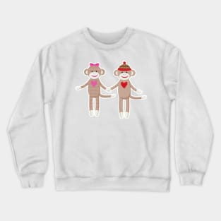 Sock Monkey Wedding Couple Crewneck Sweatshirt